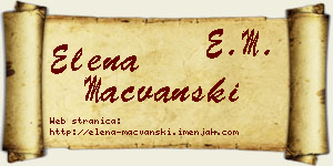 Elena Mačvanski vizit kartica